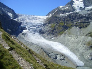 Barrhorn - Brunegg glacier seen from the Turtmann hut.