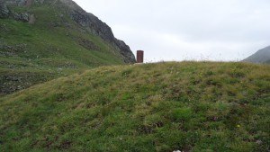 Swiss-Italian border stone on the route to Monte Vago.