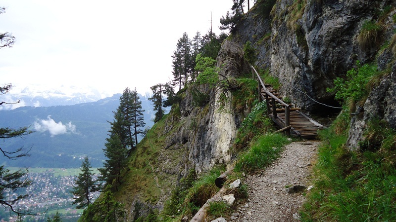 A typical mountaineering environment: a pleasant mountain path to Kramerspitze (1985 m) in German Alps.