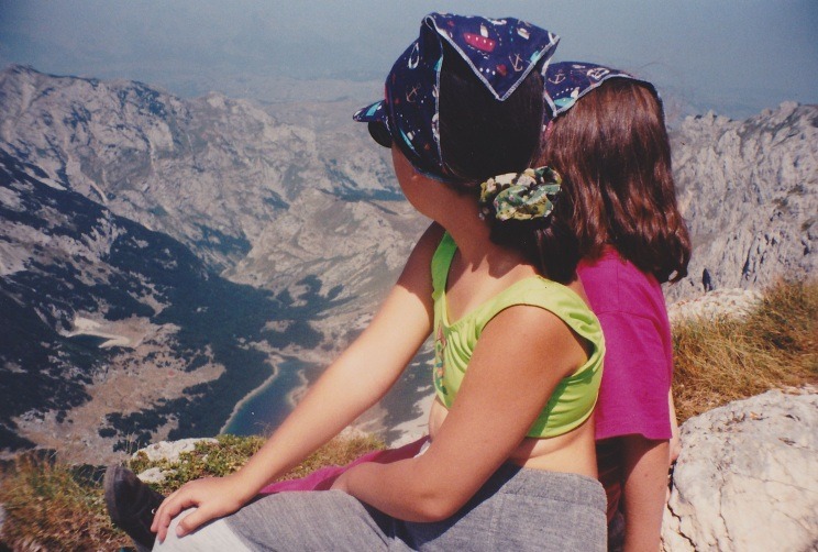 My daughters aged 9 and 11 on the summit of Durmitor, Montenegro, 2522 m.