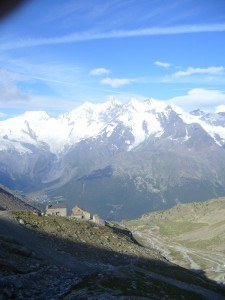 Lagginhorn - view of Weissmies hut