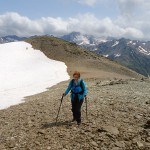 Ivana getting to the summit of Monte Breva.