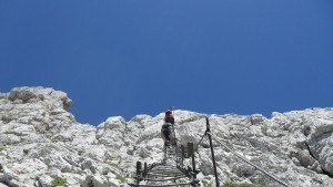 Jof di Montasio - on the ladder.