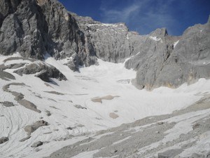 Climbing Zugspitze- glacier on the route