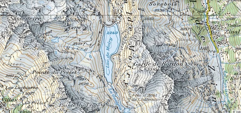 Garde de Bordon map. Source: Federal Topographical Office.