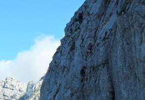 Climbers in the north wall.