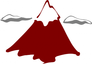 An image of a mountain in red.