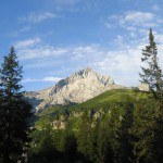 climb Alpspitze - the first view of Alpspitze, from Kreuzeck.