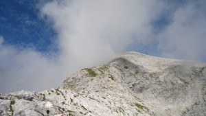 climb Alpspitze - view up the ridge toward the summit