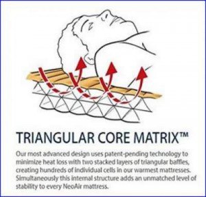 Triangular Core Matrix inside the pad.
