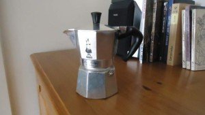 My own Bialetti coffee pot - silver color.