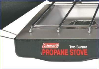 Coleman two burner propane stove.