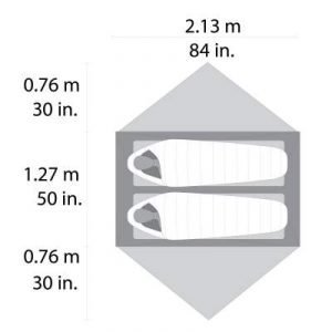 The tent dimensions.