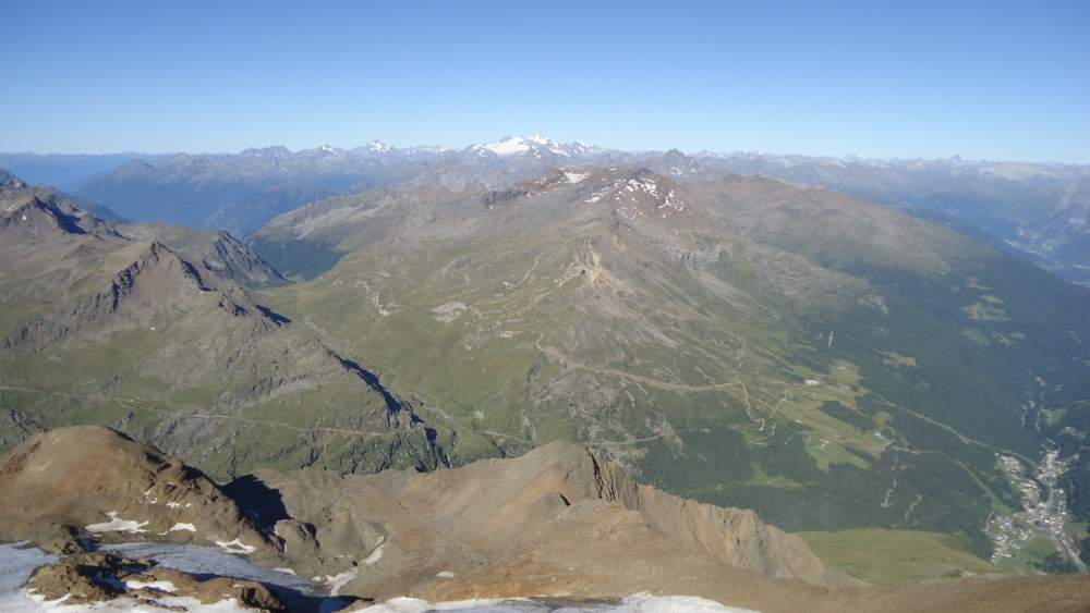 Monte Sobretta seen from the summit of Pizzo Tresero.