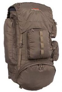 The pack alone with its attachment points and pockets.