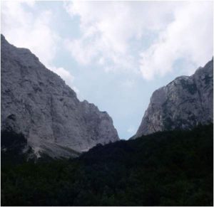 View from Vrata valley towards Luknja pass.