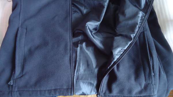 One of my own fleece jackets, with liner. Exceptionally warm and comfortable, but the liner is not stretchy.