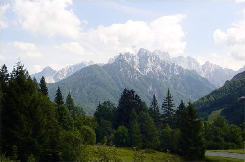 Triglav as seen from the main road.