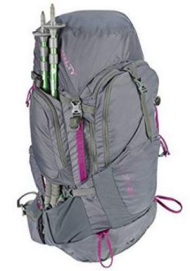 Kelty Coyote 60 pack for women with its pass-through pocket.