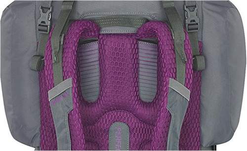 The upper part of the harness showing the space within which the harness can be moved up and down.