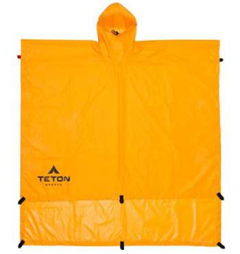 Teton Sports poncho covers you and the pack.