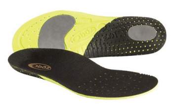 The insole with extra pads and moisture wicking material.