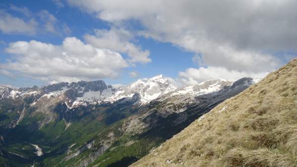 Jalovec as seen from the south slopes of Prisojnik.