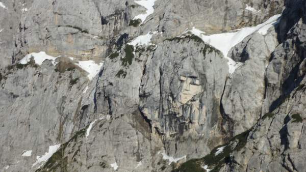 Yes this is natural rock formation - so-called Pagan Girl in the rock of Prisojnik.