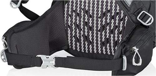 The lumbar zone padding and the hip belt with zippered pockets.