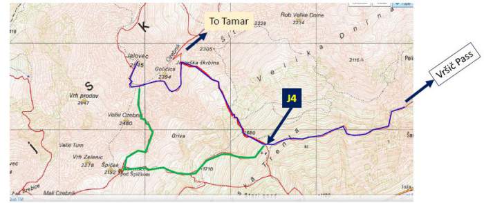 Ascent and descent routes.