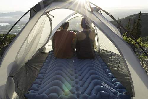 The Klymit Double V Sleeping Pad fits nicely in 2-person tents.
