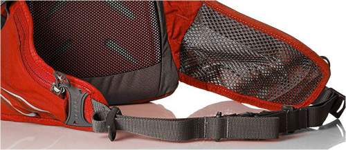 The hip belt is a breathable mesh and it contains two zippered pockets.