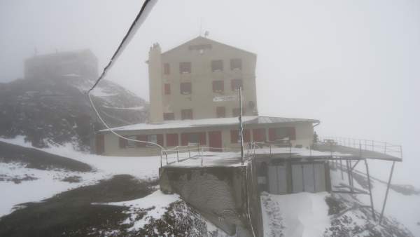 The frozen Casati hut.