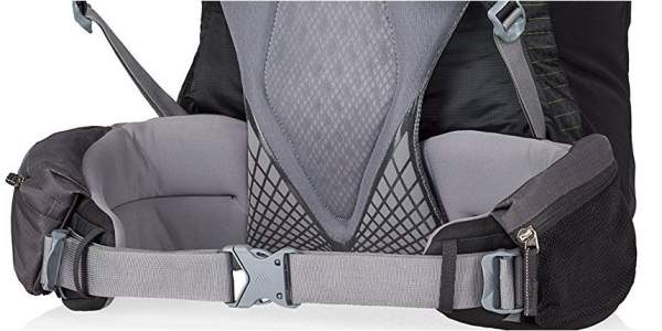 The impressive hip belt and the lumbar padding with silicone overlays.