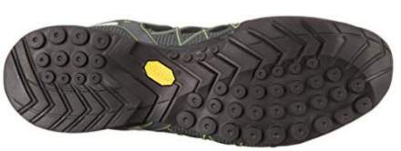 The Vibram outsole with different lugs.