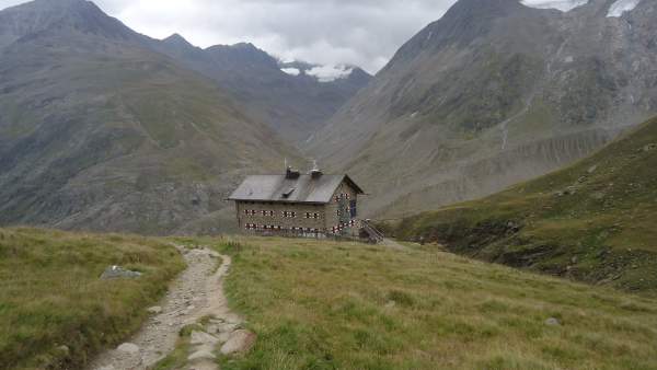 The Martin Busch hut (2501 m), a place to stay overnight and to have a meal.