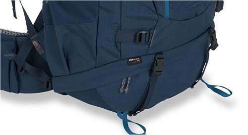 The bottom compartment with compression straps attachment loops, and side compression strap., 