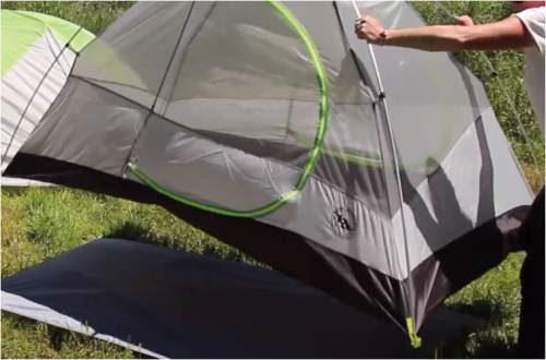 The tent can be moved from place to place due to its freestanding feature.