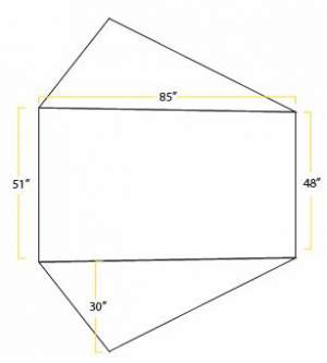 The floor plan and dimensions.