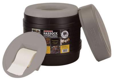 Reliance Hassock Portable Self-Contained Toilet.