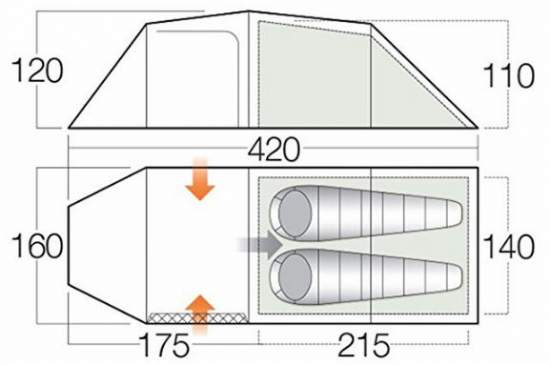 The floor plan and the most important dimensions.