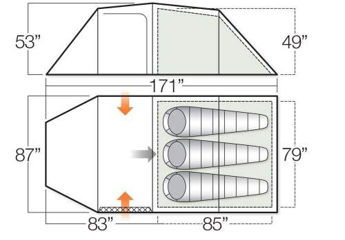 The floor plan and dimensions.