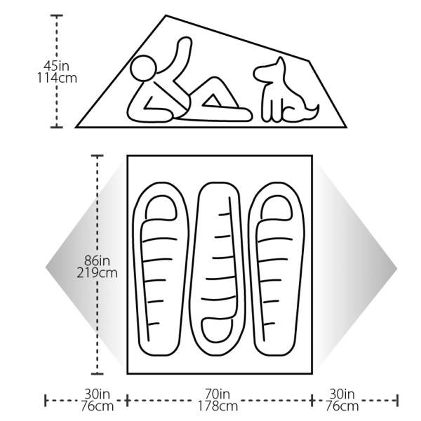 The floor plan and the dimensions.