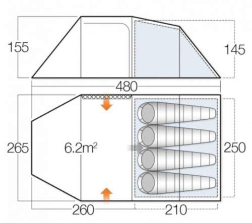 The floor plan and the dimensions.