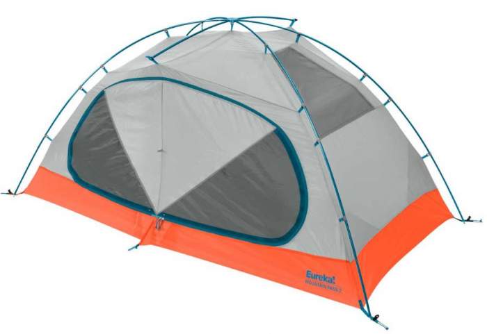 The tent shown without the fly. All poles are one single permanently connected piece. 