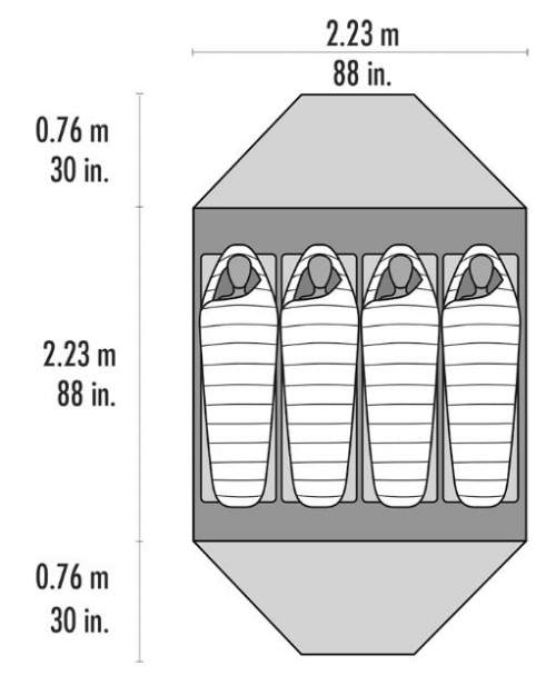 The floor plan and dimensions.