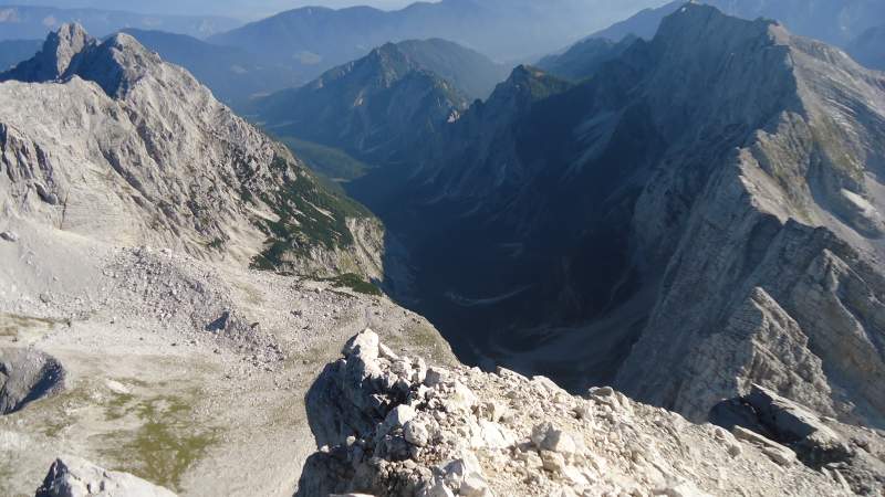 Tamar valley as seen from the summit, and Mojstrovka-Travnik group on the right.