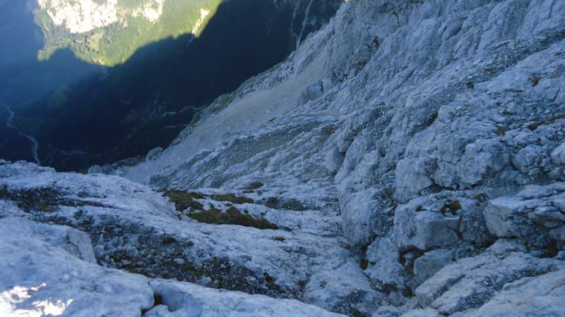 The north-west wall above Koritnica valley, two kilometers of height difference here.