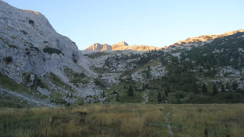 The first view of the summit of Krn.