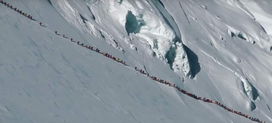 Yes you are seeing correctly, those are people on Mt Everest.